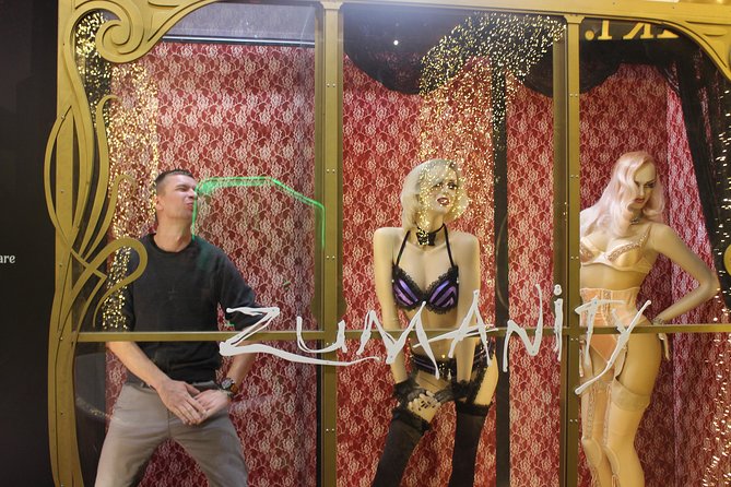 2-Hour Vegas Strip Walking Tour with Photos,Champagne & Vintage Vegas Goody Bags - Stop 1: New York-New York for Statue of Liberty angles, tub scavenger fun, and Zumanity