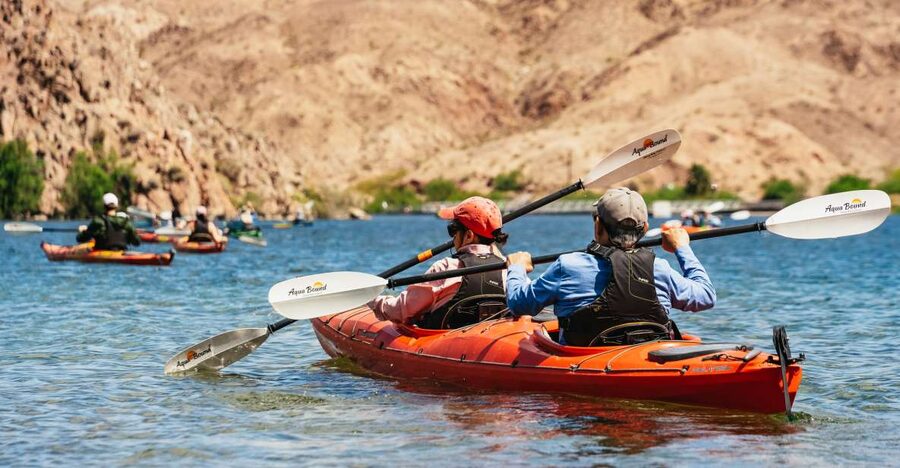 From Las Vegas: Black Canyon Half-Day Kayak Tour - History stops: the overlook and the 100-year gauging station