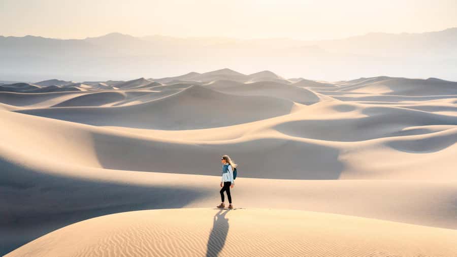 From Las Vegas: Death Valley and Mojave Desert Full-Day Tour - Mesquite Flat Sand Dunes: shifting dunes and late-day light