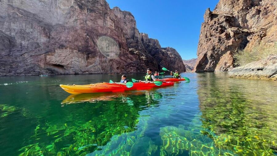 From Las Vegas: Emerald Cave Guided Kayak Tour with Shuttle - From Mandalay Bay to Willow Beach, the shuttle is the real headliner