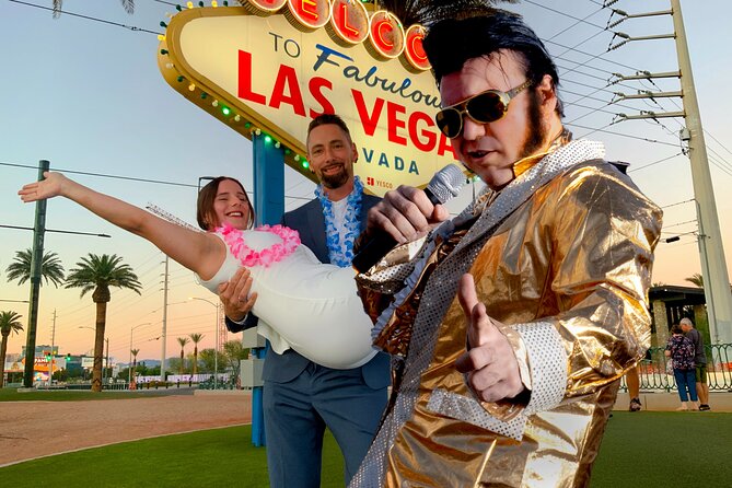 Gold Elvis Wedding or Vow Renewal at Las Vegas Sign - Elvis at the Welcome Sign: Why This Feels Like True Vegas