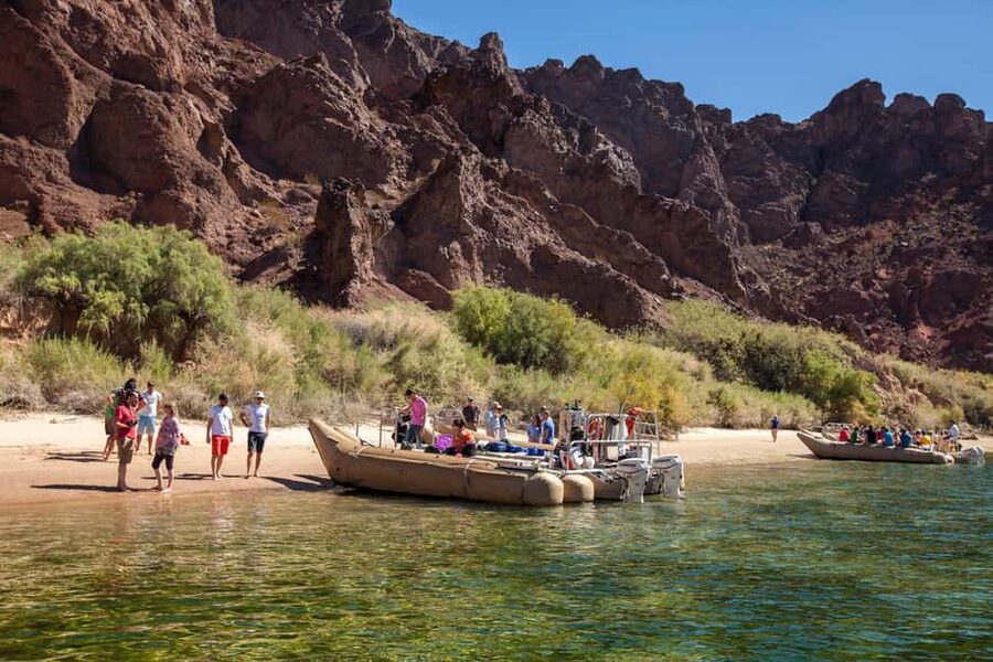 Grand Canyon Helicopter Flight & Hoover Dam River Float Raft - The Arizona side finale at Willow Beach