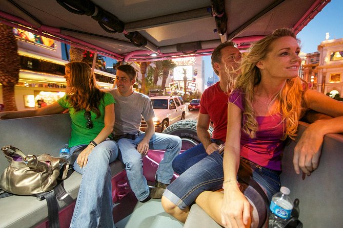 Guided Evening Tour of the Las Vegas Strip - How the pink open-air Jeep ride feels at night