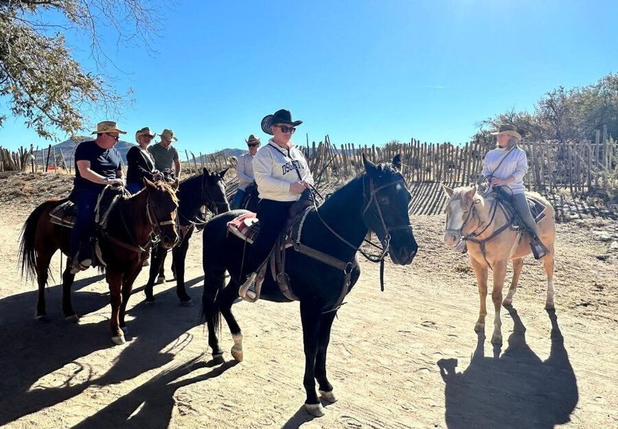Horseback Ride thru Joshua Tree Forest with Buffalo & Lunch - Horseback through Joshua Tree Forest: buffalo near the trail and views as you climb