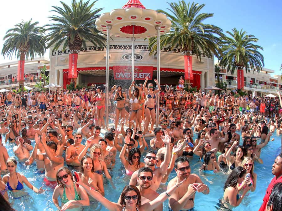 Las Vegas: Famous Pool Party Tour with Party Bus & Drinks - The 45-minute party bus Strip cruise: sound, lights, and that dancing pole