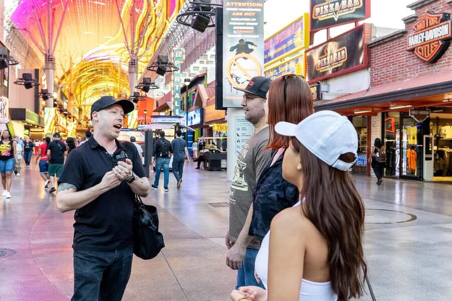Las Vegas: Fremont Experience Guided Walking Tour & Drinks - Starting outside The Plaza: where downtown Vegas was born