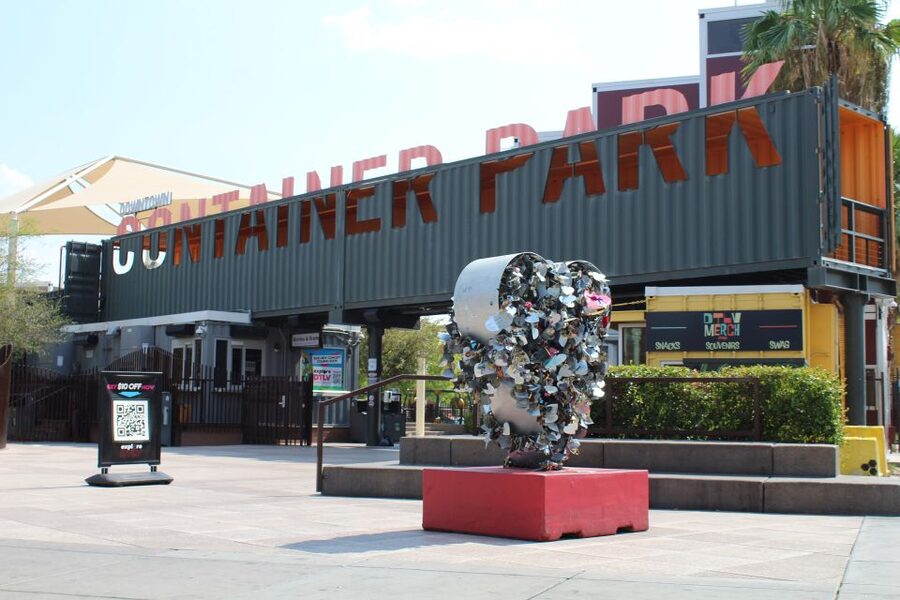 Las Vegas: Fremont Street Experience & Downtown Walking Tour - Downtown Container Park finish: repurposed shipping containers