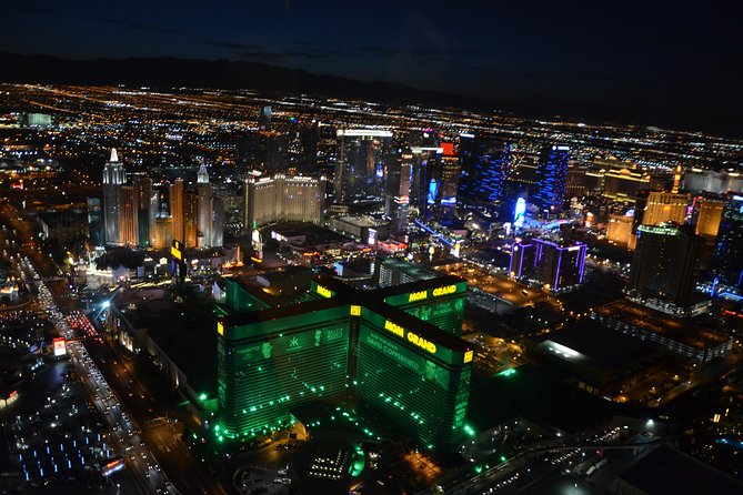 Las Vegas Helicopter Night Strip Flight Tour with Optional Dinner - Following the route over the Sphere, Stratosphere, Fremont, Bellagio, and more