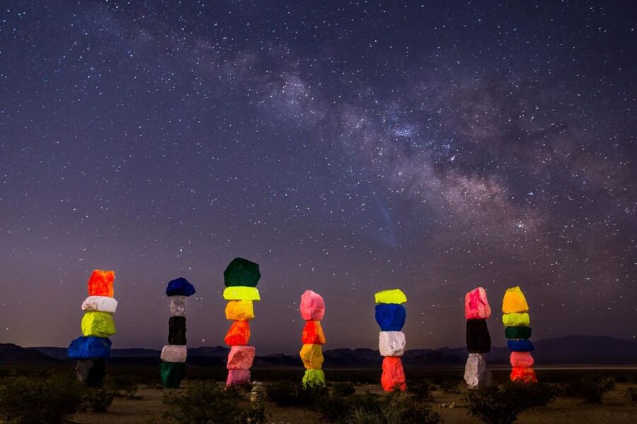 Las Vegas: Mojave Desert, 7 Magic Mountains, Vegas Sign Tour - What to expect from the van pickup and tour flow