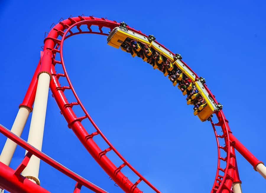 Las Vegas: New York-New York Hotel Big Apple Coaster Ride - Best time to ride, and why night shows off the Strip