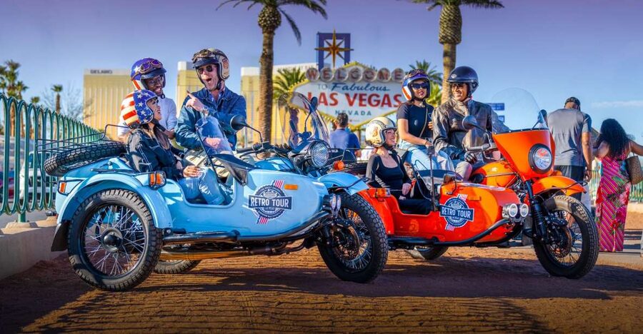Las Vegas: Private Sidecar Motorcycle Tour of Vegas Strip - Luxor and the Egyptian pyramid: watching the Sky Beam story from the Strip