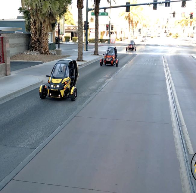 Las Vegas: Self-Drive Strip Tour in an Electric EVR car - Welcome to Vegas, then STRAT: where your photo loop starts