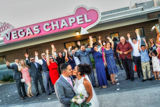 Las Vegas Wedding at The Little Vegas Chapel - The on-site Welcome to Las Vegas replica sign photo studio
