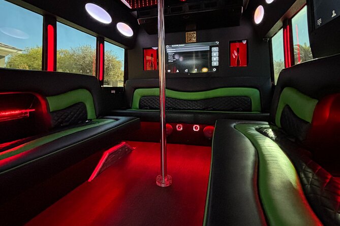 Private Party Bus Rental in Las Vegas - Onboard bars, ice, and the little drink-friendly extras that matter