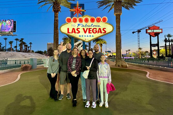 Small Group Grand Canyon Skywalk & Hoover Dam Tour - Welcome to Fabulous Las Vegas sign, then your first food and restroom breaks