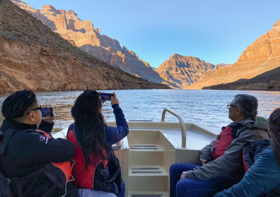 Vegas: Grand Canyon Airplane, Helicopter and Boat Tour - Rim time with the hop-on/hop-off shuttle: Eagle Point and Guano Point